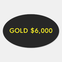 Pegatina Ovalada Celebración del Mercado de Oro $6,000