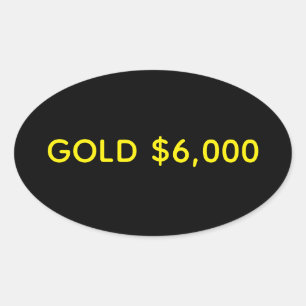 Pegatina Ovalada Celebración del Mercado de Oro $6,000