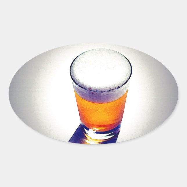Pegatina Ovalada Cerveza (Anverso)