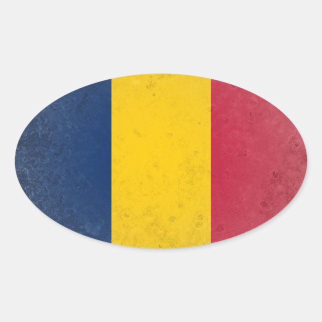 Pegatina Ovalada Chad (Anverso)