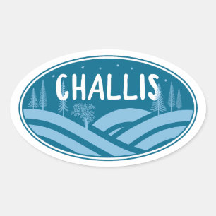 Pegatina Ovalada Challis Idaho Al Aire Libre