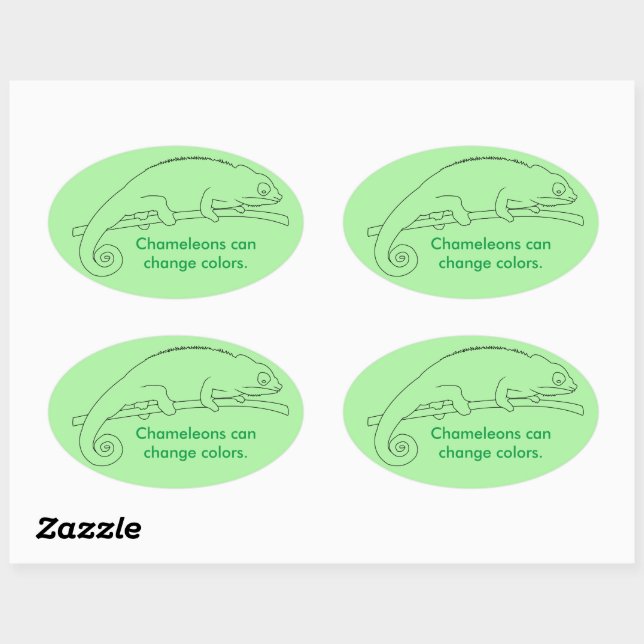 Pegatina Ovalada Chameleons can change colors, custom stickers (Hoja)