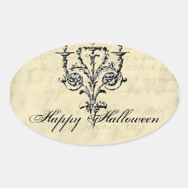 Pegatina Ovalada Chandelier Halloween (Anverso)