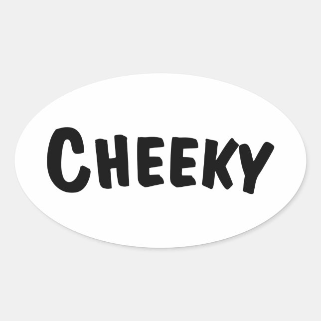 Pegatina Ovalada Cheeky (Anverso)
