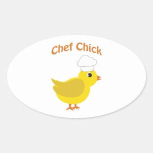 Pegatina Ovalada Chef Chick