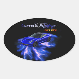 Pegatina Ovalada Chevy: Corvette Stingray 2013
