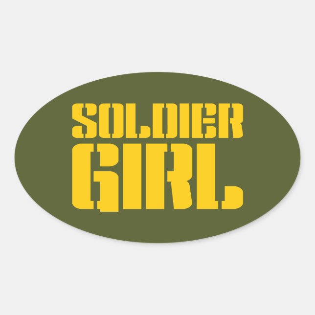 PEGATINA OVALADA CHICA SOLDIER (Anverso)