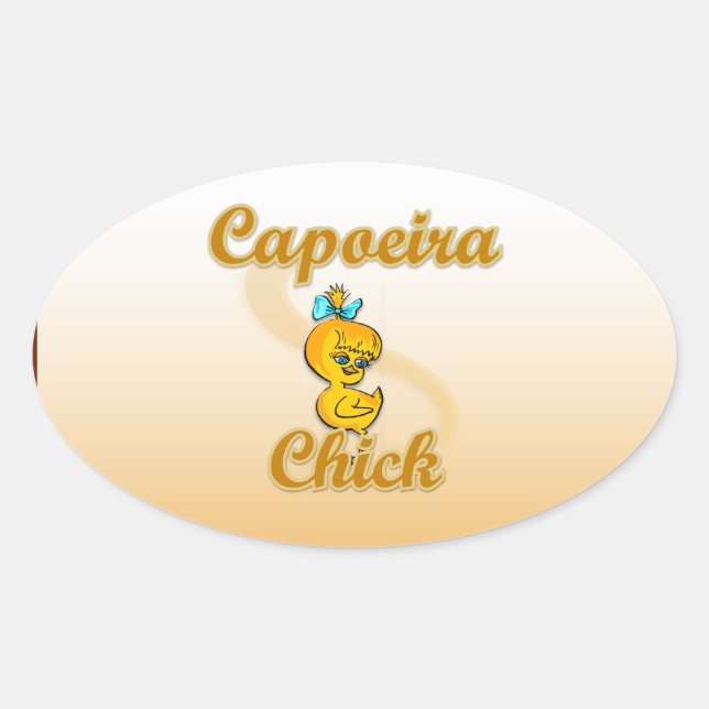 Pegatina Ovalada Chick de Capoeira (Anverso)