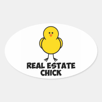 Pegatina Ovalada Chick inmobiliario