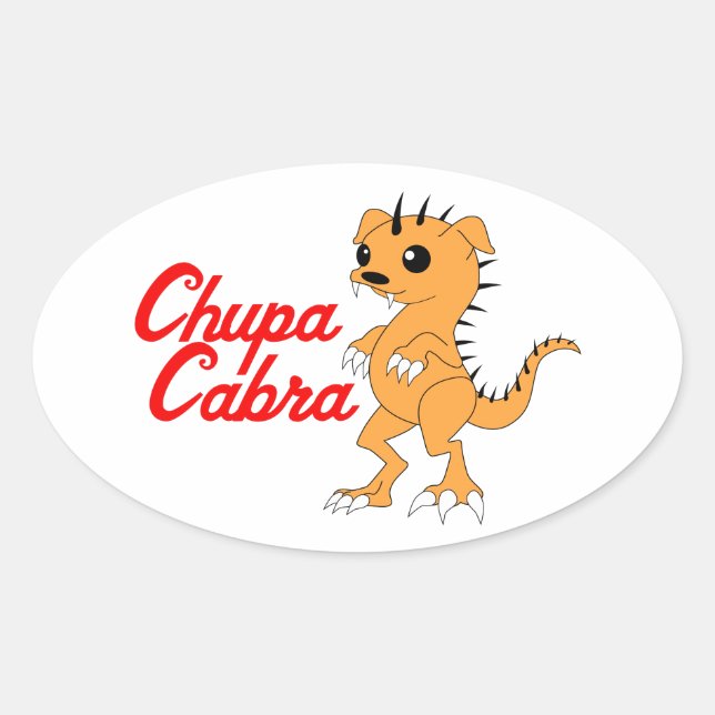 Pegatina Ovalada Chupacabra (Anverso)