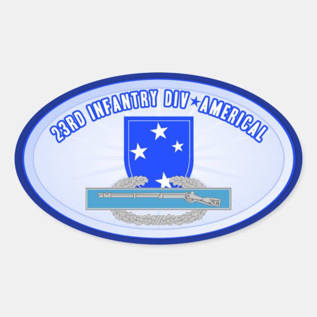 Pegatina Ovalada CIB 23 Inf Div (Americal) (Anverso)