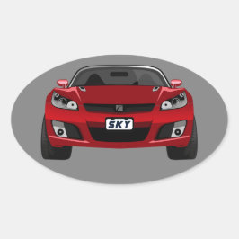 Pegatina Ovalada Cielo Rojo