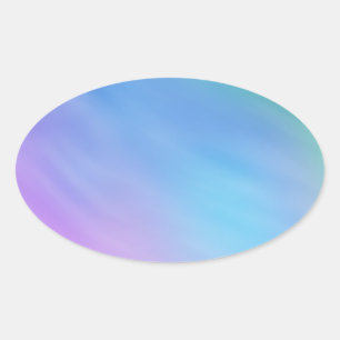 Pegatina Ovalada Cielo suave color arcoiris