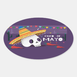 Pegatina Ovalada Cinco de mayo