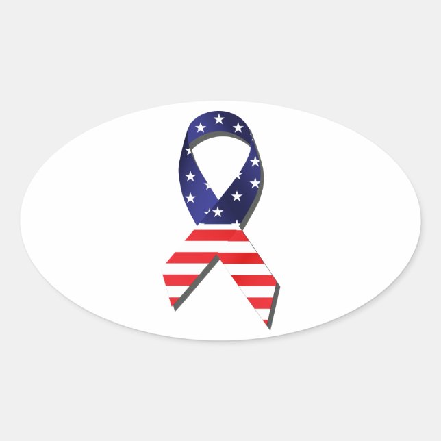Pegatina Ovalada Cinta USA (Anverso)