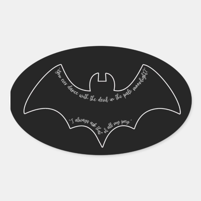 Pegatina Ovalada Cita de broma de Batman (1989) (Anverso)