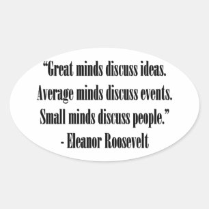 Pegatina Ovalada Cita de Eleanor Roosevelt