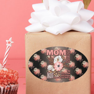 Pegatina Ovalada Cita divertida de mamá en todo el mundo