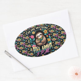 Pegatina Ovalada Cita graciosa en todo el mundo