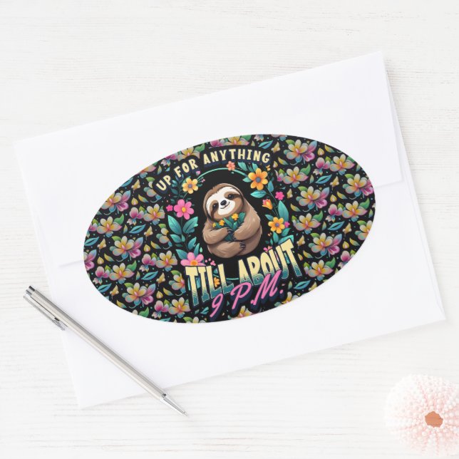 Pegatina Ovalada Cita graciosa en todo el mundo (Sobre)