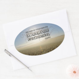 Pegatina Ovalada Cita Inspiradora de "Verdaderos Líderes"