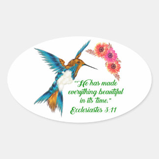 Pegatina Ovalada Citas de Hummingbird