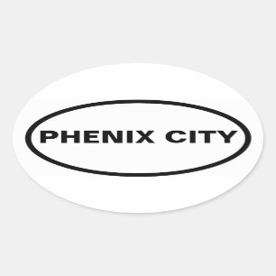 Pegatina Ovalada Ciudad de Phenix, Alabama