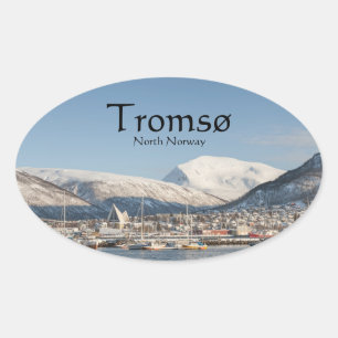 Pegatina Ovalada Ciudad de Tromso Noruega