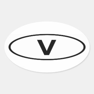 Pegatina Ovalada Ciudad del Vaticano "V "