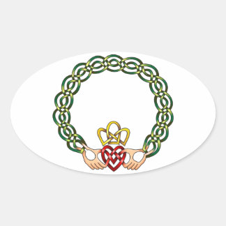 Pegatina Ovalada Claddagh