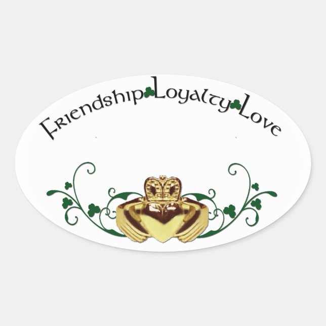 Pegatina Ovalada Claddagh / Claddaugh (Anverso)