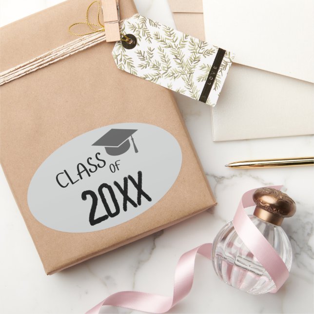 Pegatina Ovalada Clase de graduación de 2025 (Regalar)