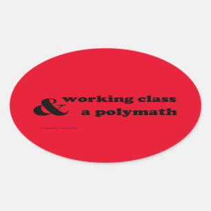 Pegatina Ovalada "Clase trabajadora y polimatemática"
