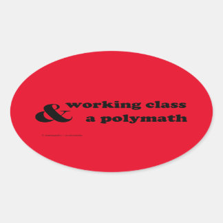 Pegatina Ovalada "Clase trabajadora y polimatemática"