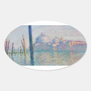 Pegatina Ovalada Claude Monet Gran Canal Venecia Italia Viaje