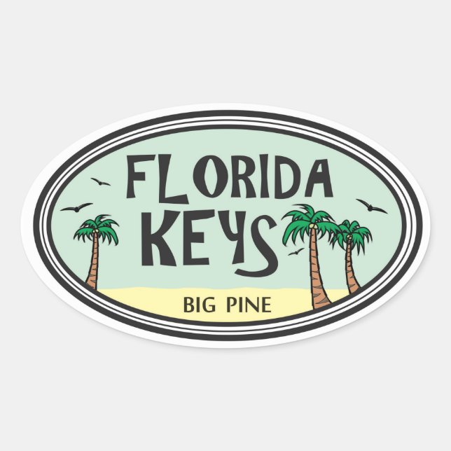 Pegatina Ovalada Claves de Florida (Anverso)