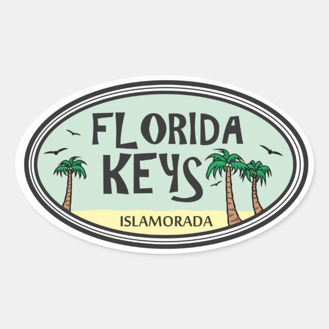 Pegatina Ovalada Claves de Florida (Anverso)