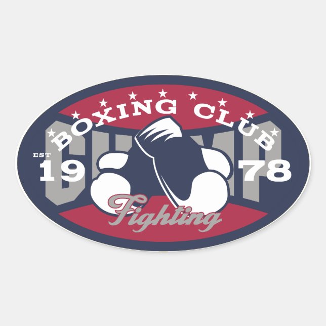 Pegatina Ovalada Club de Boxeo (Anverso)