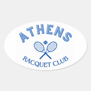 Pegatina Ovalada Club de Racquet de Atenas