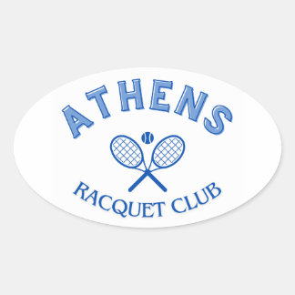 Pegatina Ovalada Club de Racquet de Atenas