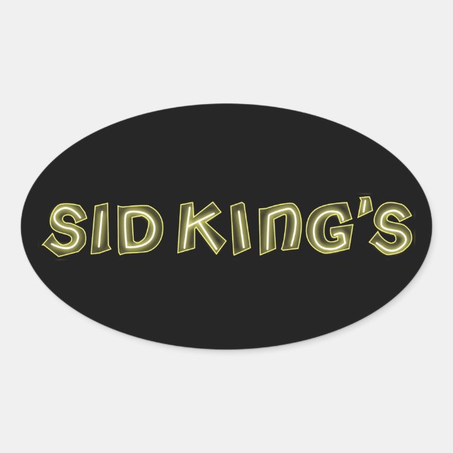 Pegatina Ovalada club de sid king (Anverso)