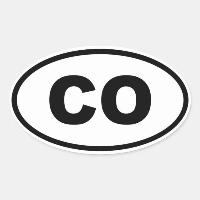 Pegatina Ovalada CO Colorado (Anverso)