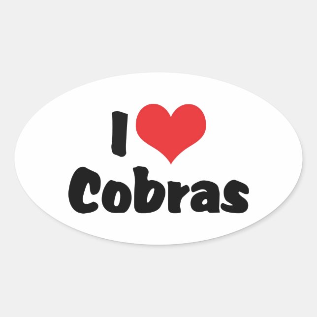 Pegatina Ovalada Cobras de Corazón que Amo (Anverso)
