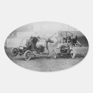 Pegatina Ovalada Coche deportivo vintage "Auto Polo" Ovalo de carre