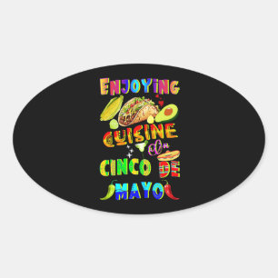 Pegatina Ovalada Cocina De Cinco De Mayo