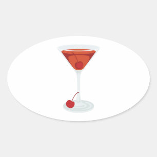 Pegatina Ovalada Cocktail de Manhattan