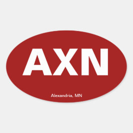 Pegatina Ovalada Código del aeropuerto - Alejandría, Minnesota