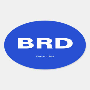 Pegatina Ovalada Código del aeropuerto - Brainerd, Minnesota