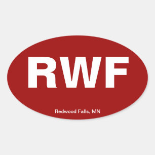 Pegatina Ovalada Código del aeropuerto - caídas de la secoya,