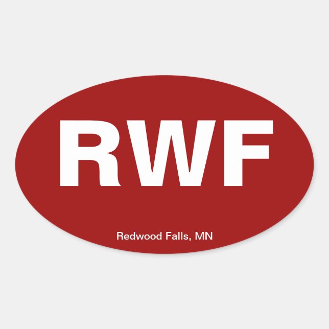 Pegatina Ovalada Código del aeropuerto - caídas de la secoya, (Anverso)